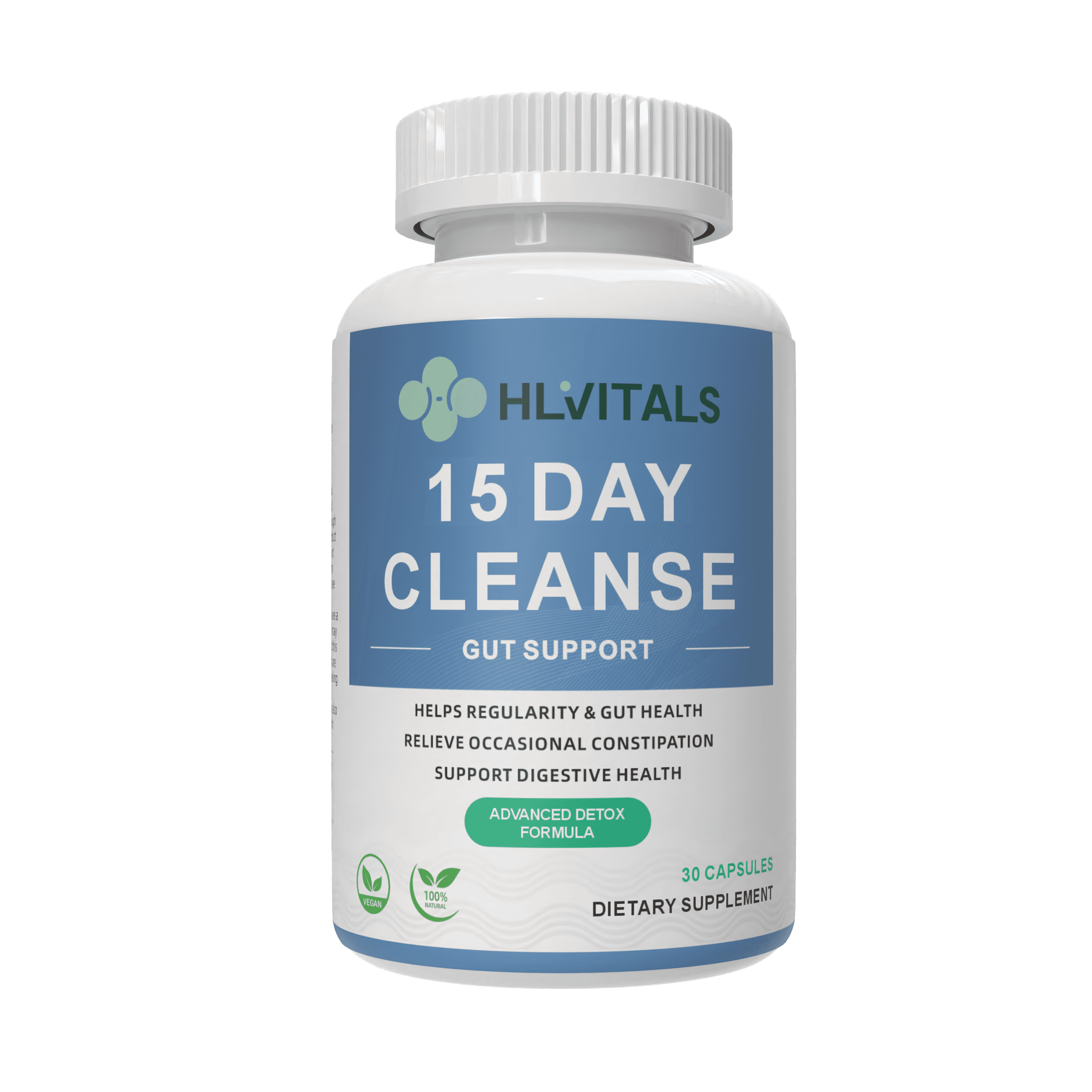 15-Day 60 Caps Natural Cleanse Gut Colon Support product main image
